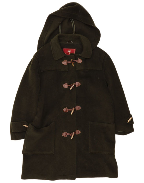 Vintage mujer con capucha abrigo de lona de gran tamaño Reino Unido 18 XL Caqui