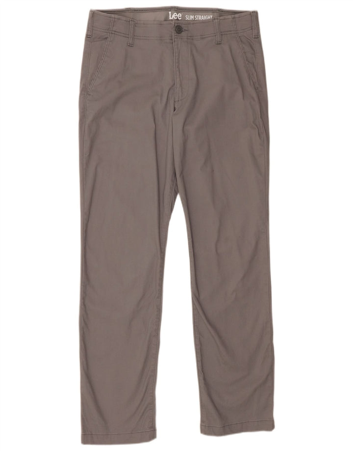 LEE Pantalones cortos rectos y ajustados para hombre W34 L24 Algodón gris