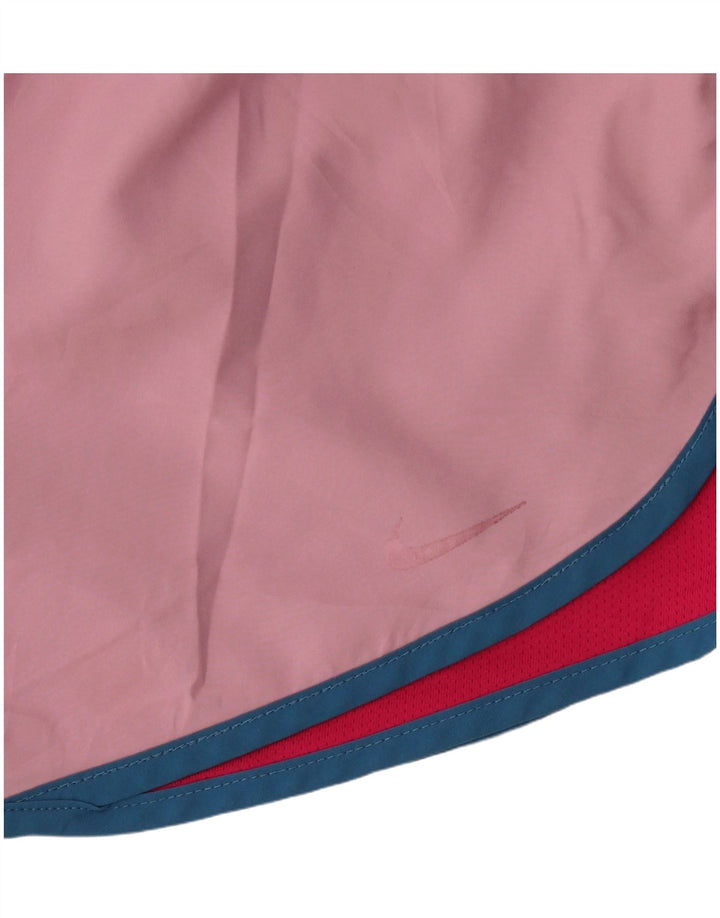 Nike - Pantalones cortos deportivos Dri Fit para mujer, talla 40, poliéster color block, color rosa medio