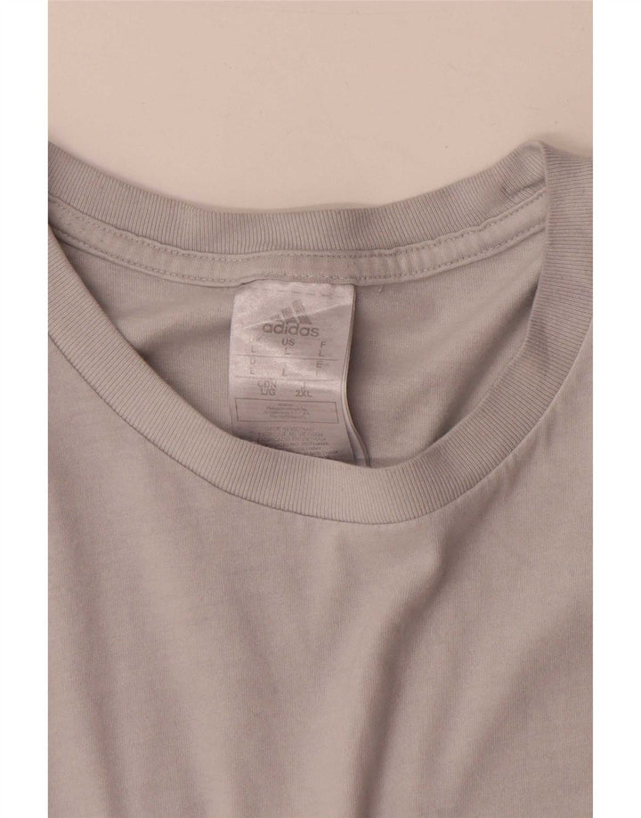 Adidas - Camiseta para hombre, talla grande, algodón blanco