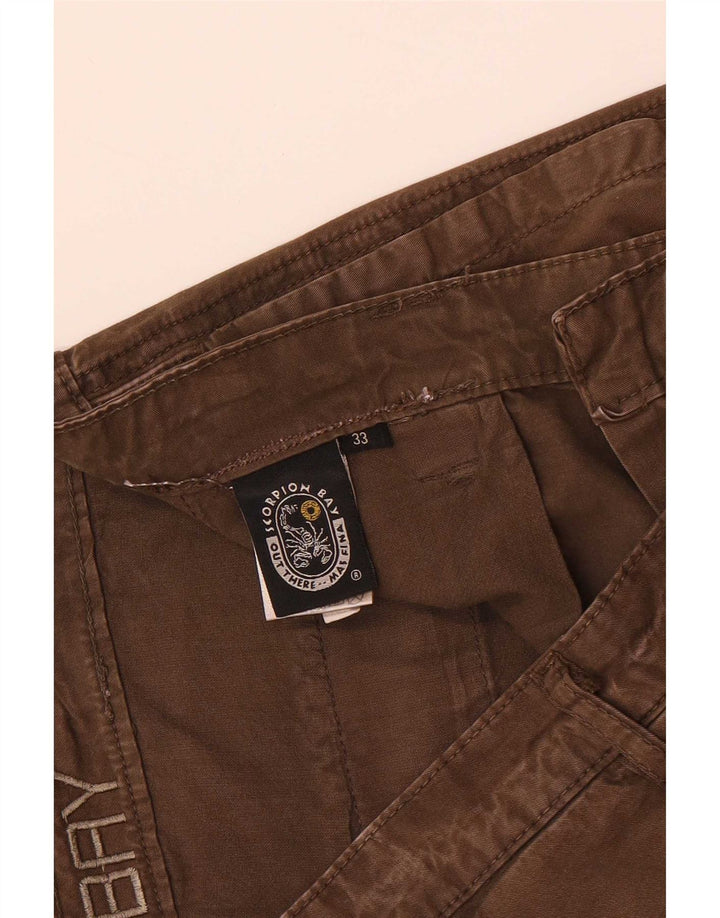 Scorpion Bay Pantalones cortos chinos regulares para hombre W33 Algodón marrón medio