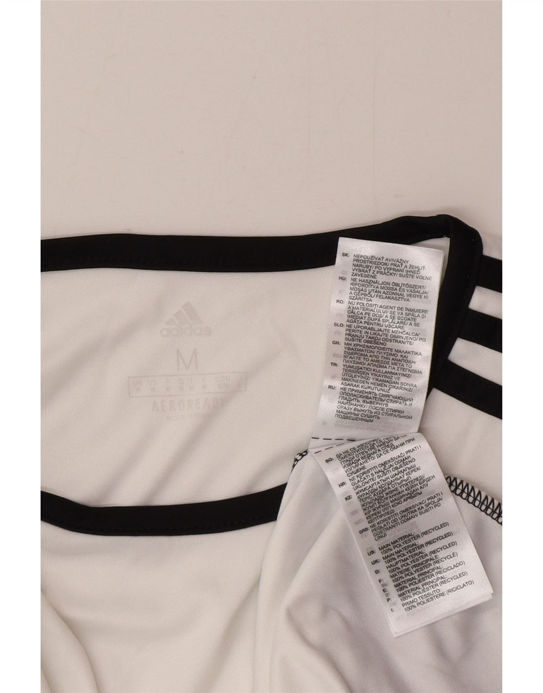 Adidas Hombre Aeroready Camiseta Superior Medio Blanco Colorblock Poliéster