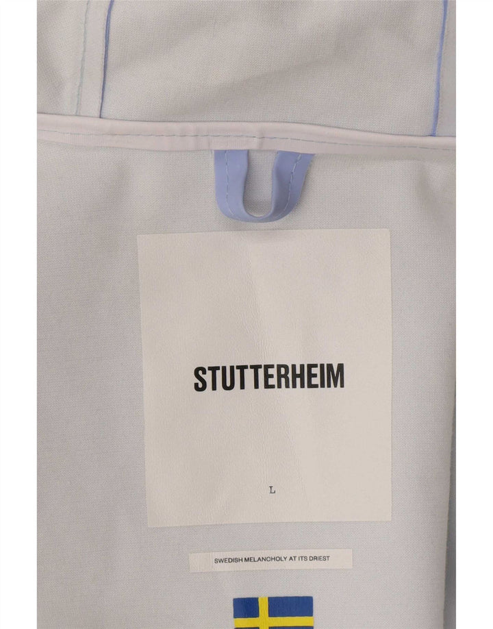 Stutterheim Chubasquero con capucha para hombre UK 40 Large Algodón azul