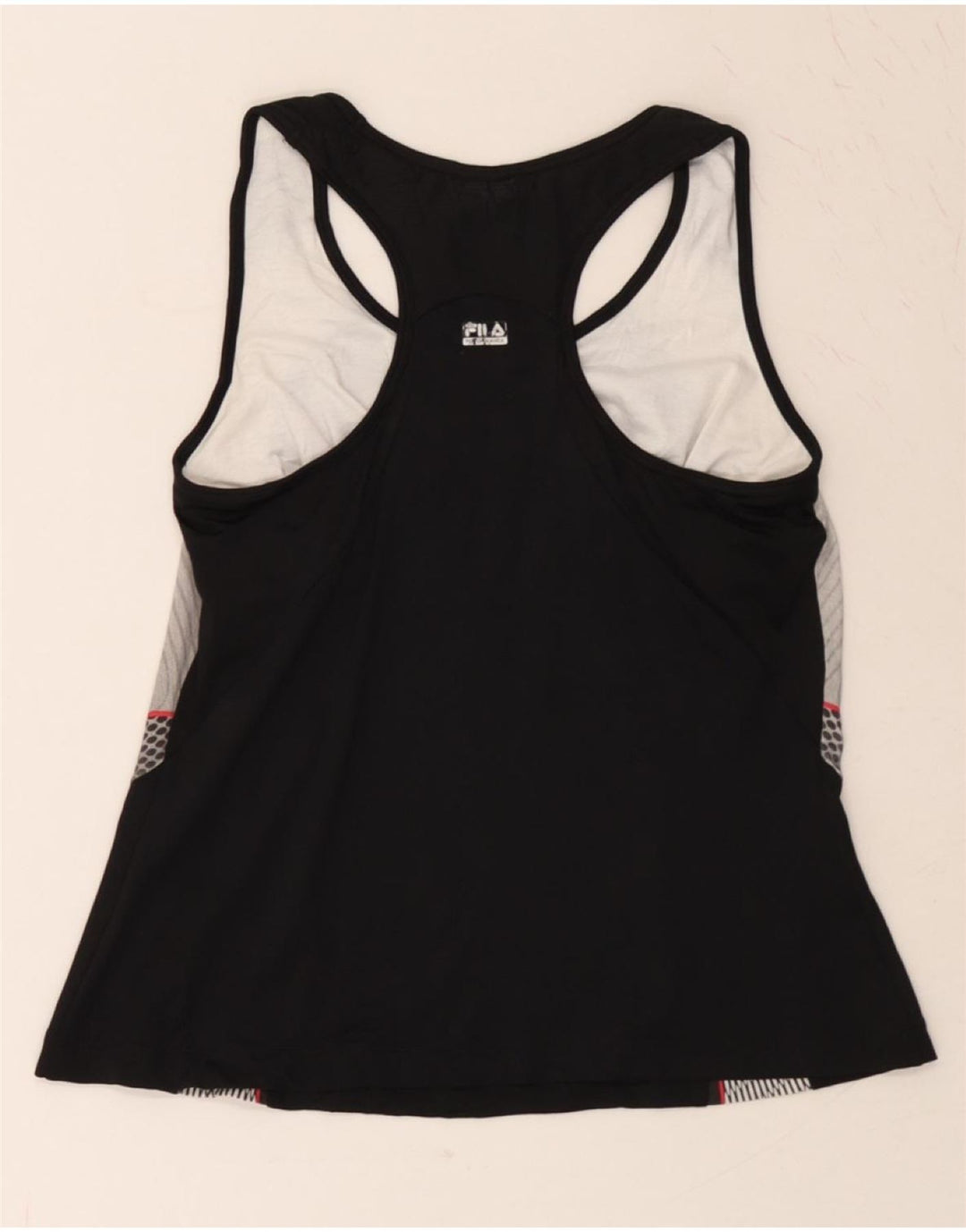 FILA Womens Vest Top UK 14 Large Black Colourblock Polyester Vintage Fila and Second-Hand Fila from Messina Hembry 