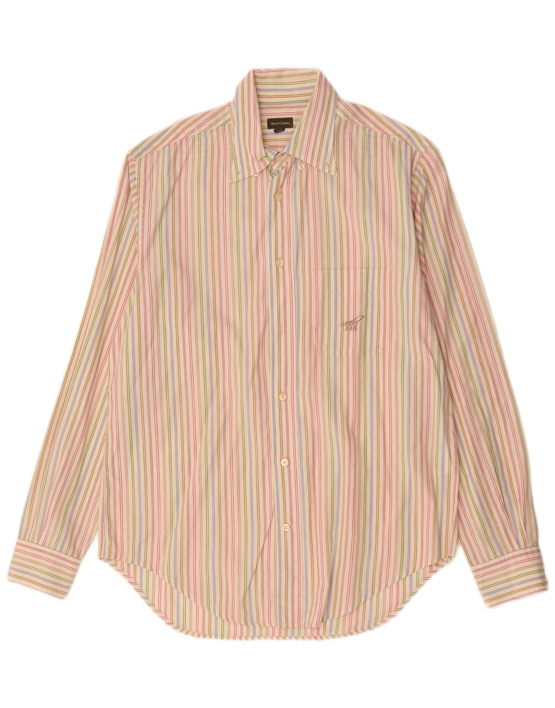 Henry Cottons Camisa para hombre Talla 41 Algodón mediano a rayas multicolor