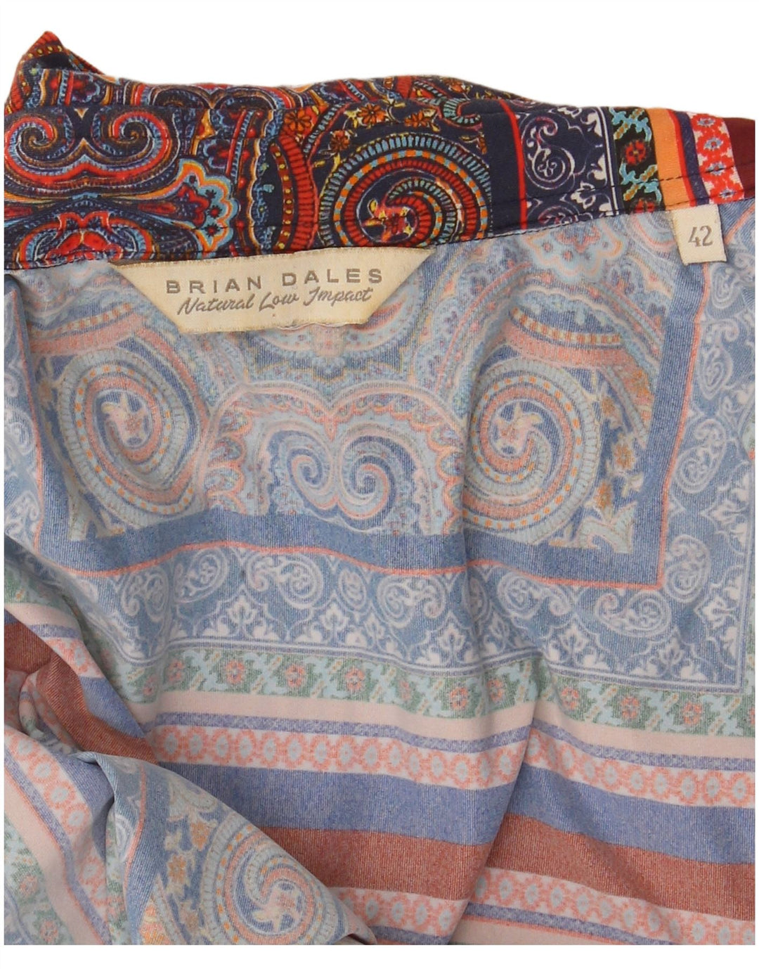 Brian Dales Camisa para hombre Talla 42 Grande Azul marino Paisley