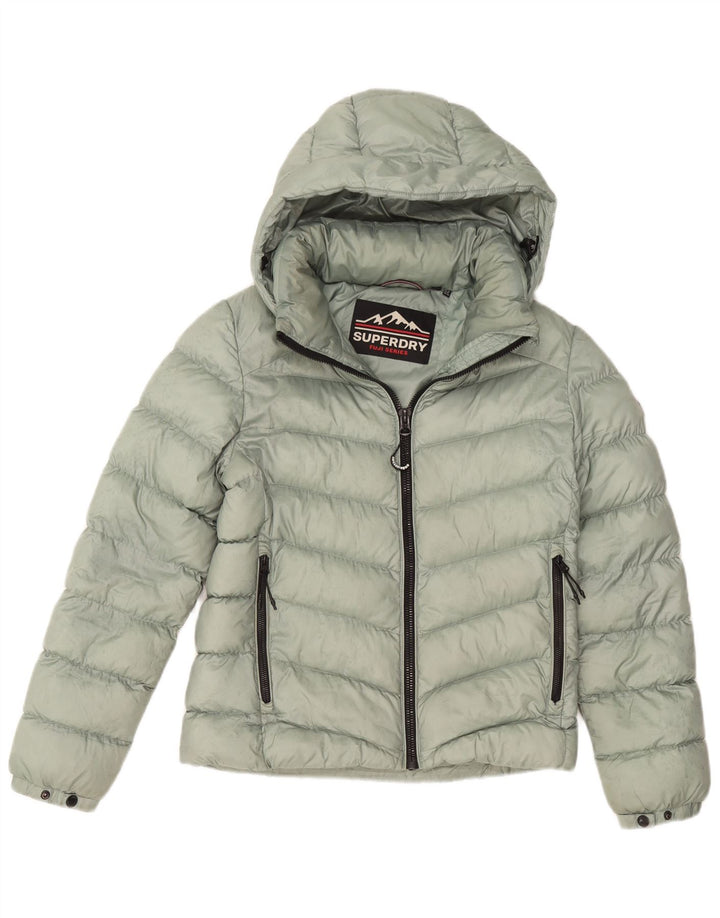Superdry Chaqueta Acolchada Con Capucha Para Mujer UK 42 Poliéster Verde Medio