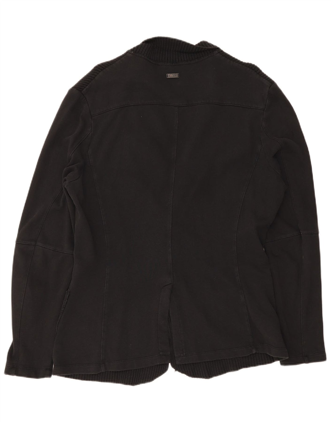 Liu Jo Chaqueta tipo blazer de punto con 3 botones para hombre, talla pequeña, color negro