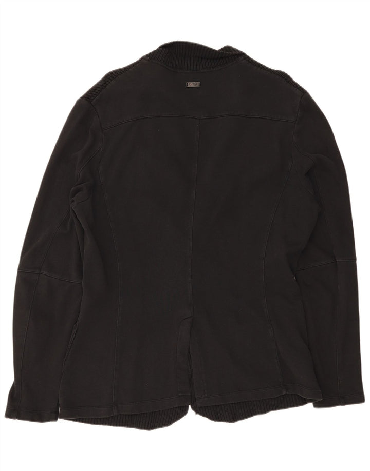 Liu Jo Chaqueta tipo blazer de punto con 3 botones para hombre, talla pequeña, color negro