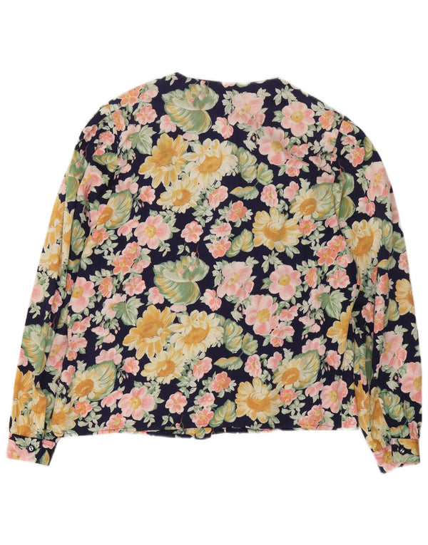 Vintage mujer camisa blusa IT 50 XL multicolor floral