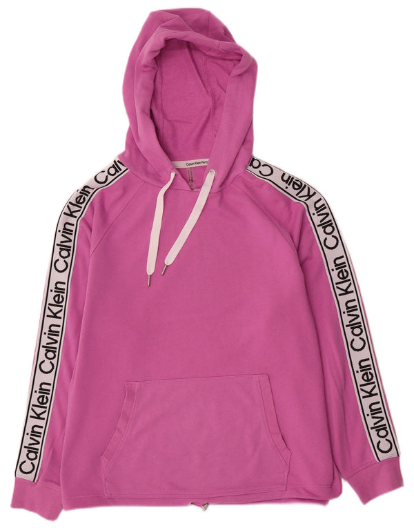 Calvin Klein Jersey con capucha gráfica para mujer UK 18 XL Bloque de color rosa