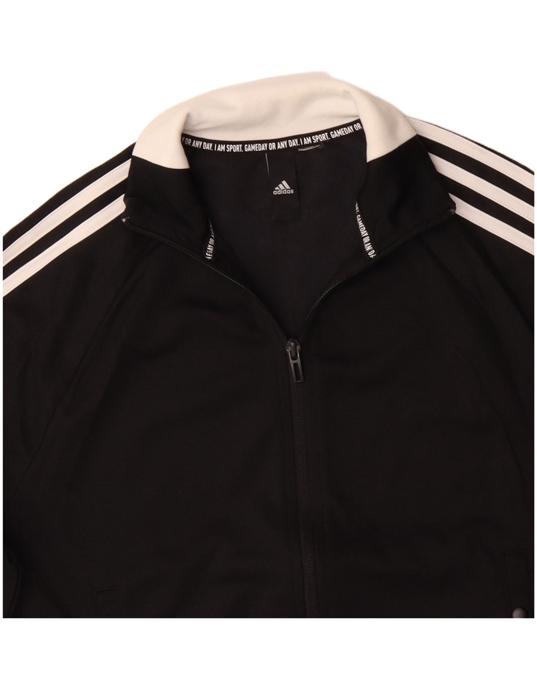 ADIDAS Chaqueta de chándal para mujer Reino Unido 14 Mediano Negro Poliéster