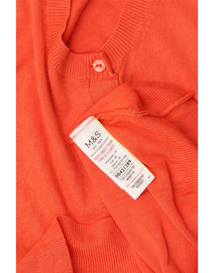 Marks & Spencer Suéter tipo cárdigan corto para mujer UK 44 Viscosa naranja mediana