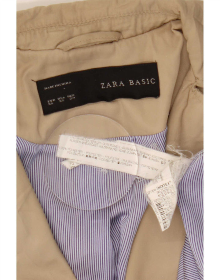 Zara Mujer Gabardina UK 6 XS Beige Poliéster