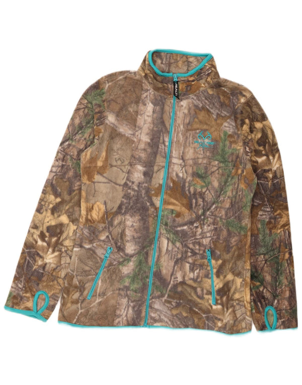 REALTREE Chaqueta polar para mujer US 4/6 Small Brown Colorblock