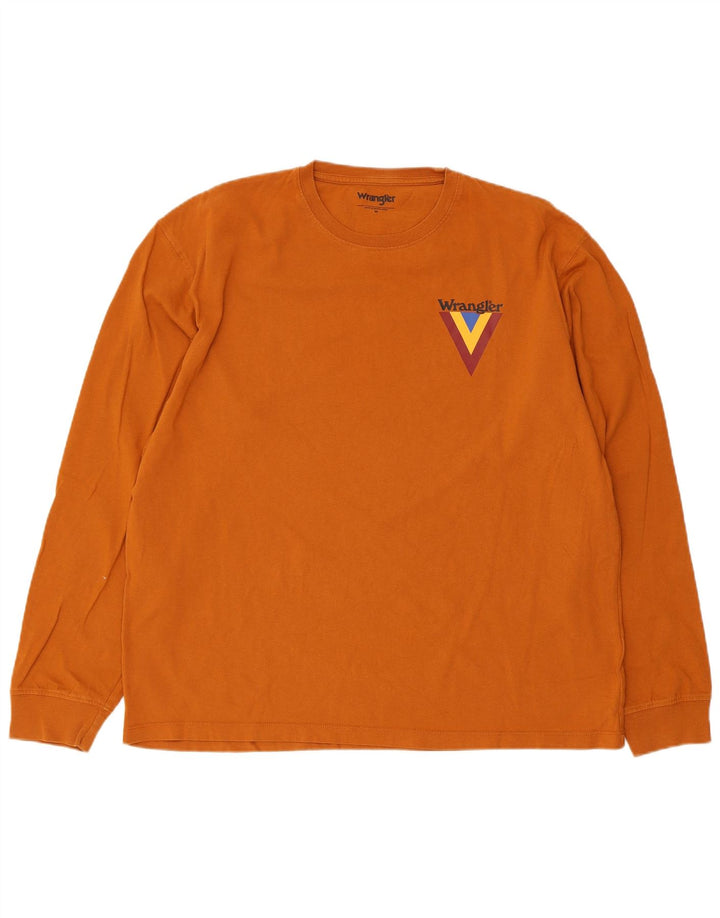 Wrangler Hombre Top Manga Larga Algodón Marrón Medio