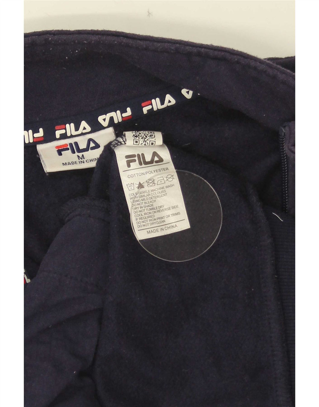 Fila Hombre Graphic Zip Neck Sudadera Jumper Medium Azul Marino Colorblock