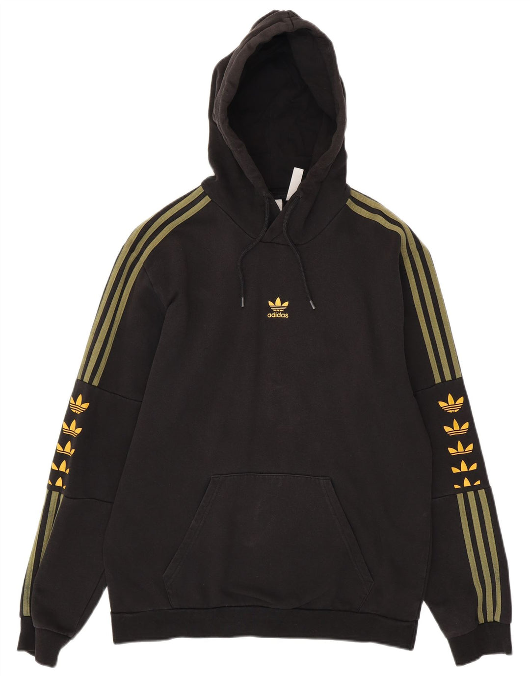 ADIDAS Sudadera con capucha gráfica para hombre Jersey mediano de algodón negro