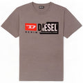 Diesel Hombre Camiseta Gráfica Top De Algodón Moteado Gris Medio