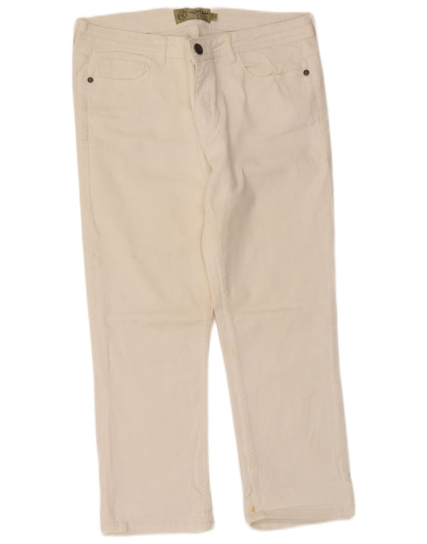 Vaqueros recortados para mujer Fat Face UK 14 Large W34 L24 Algodón blanco