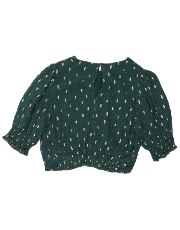 Boden Blusa corta para mujer UK 42 Viscosa moteada verde medio