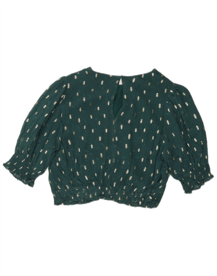 Boden Blusa corta para mujer UK 42 Viscosa moteada verde medio