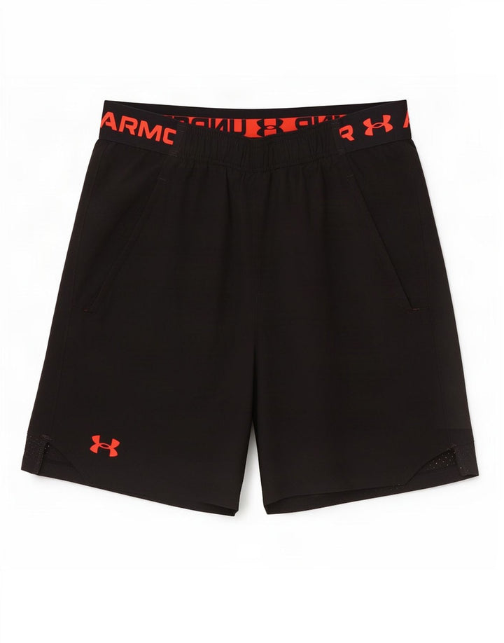 Under Armour Pantalones cortos deportivos con gráficos para hombre, poliéster negro pequeño