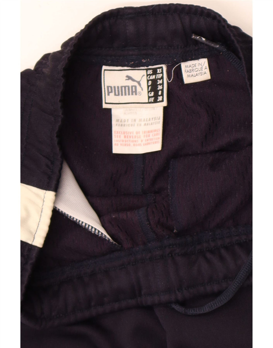 Puma Pantalones de chándal para mujer UK 8 Small Azul marino Colorblock Poliéster