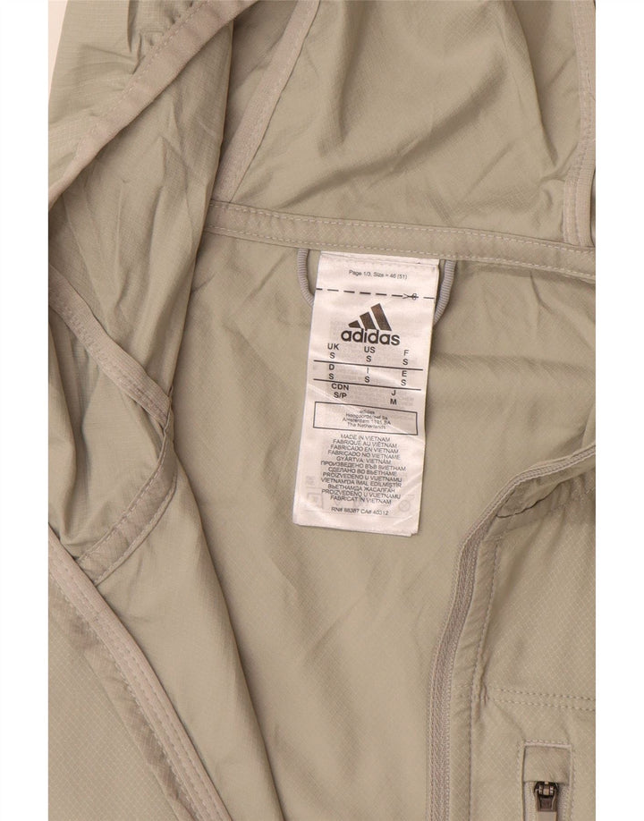 ADIDAS Chaqueta impermeable con capucha para hombre UK 36 Small Beige Colorblock Poliéster
