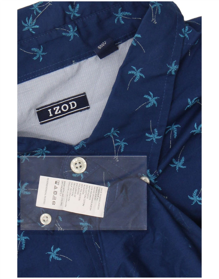 IZOD Camisa de manga corta para hombre 3XL Algodón floral azul
