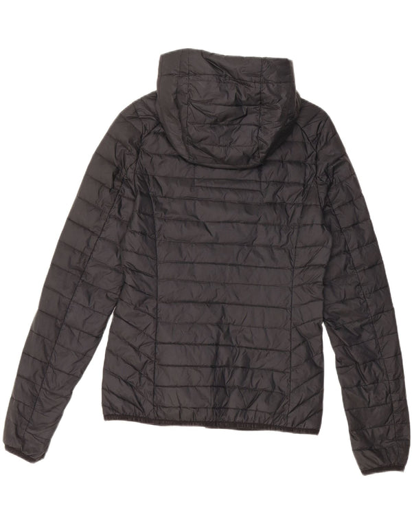 Superdry Chaqueta Acolchada Con Capucha Para Mujer UK 6 XS Black Nylon