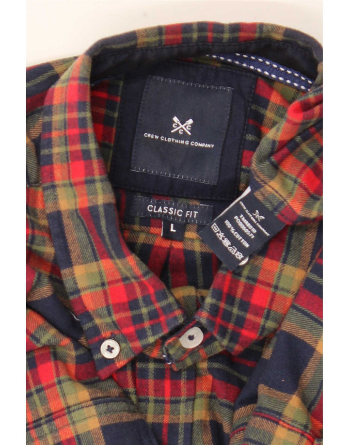 Crew Clothing Camisa de franela de corte clásico para hombre Cuadros grandes multicolores