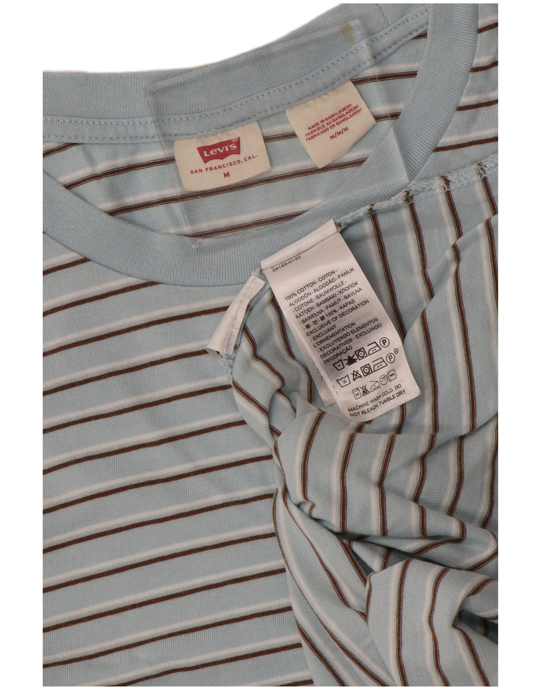 Levi's Hombre Camiseta Top Algodón Rayas Azul Medio