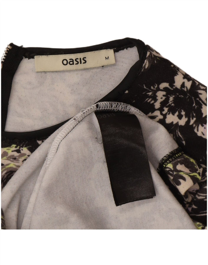 Vestido básico Oasis para mujer UK 44 Poliéster floral negro mediano