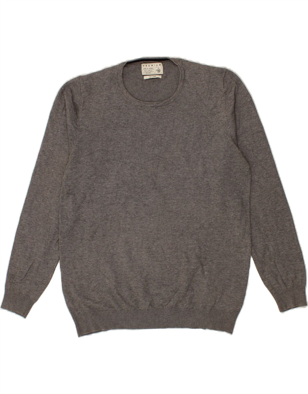 JACK & JONES Mens Crew Neck Jumper Sweater Large Grey Acrylic Vintage Jack & Jones and Second-Hand Jack & Jones from Messina Hembry 