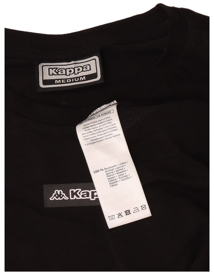 Kappa Hombre Camiseta Gráfica Top Medium Negro Colorblock Algodón