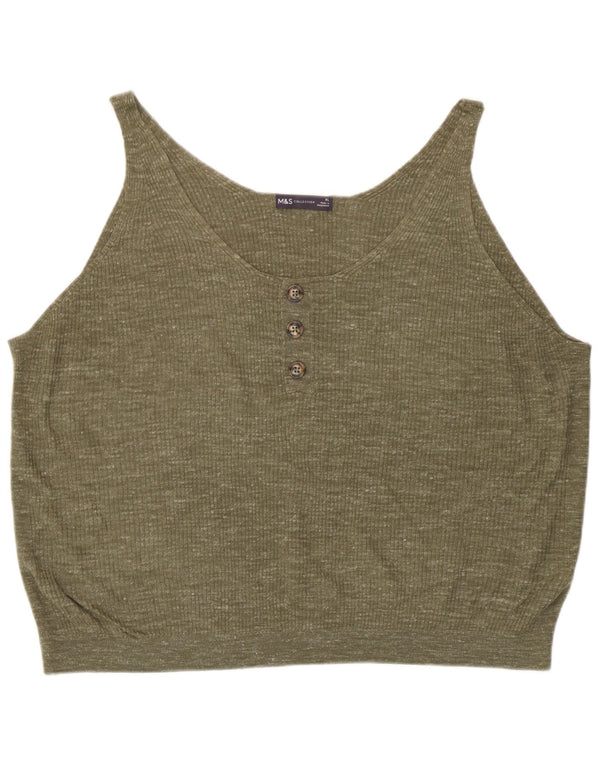 Marks & Spencer Top sin mangas extragrande para mujer UK 40 XL Acrílico moteado verde