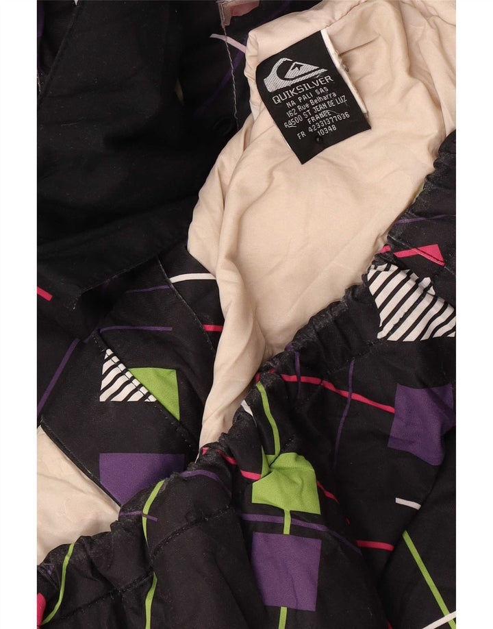 Quiksilver Chaqueta Cortavientos con Capucha para Mujer UK 44 Mediano Negro Geométrico