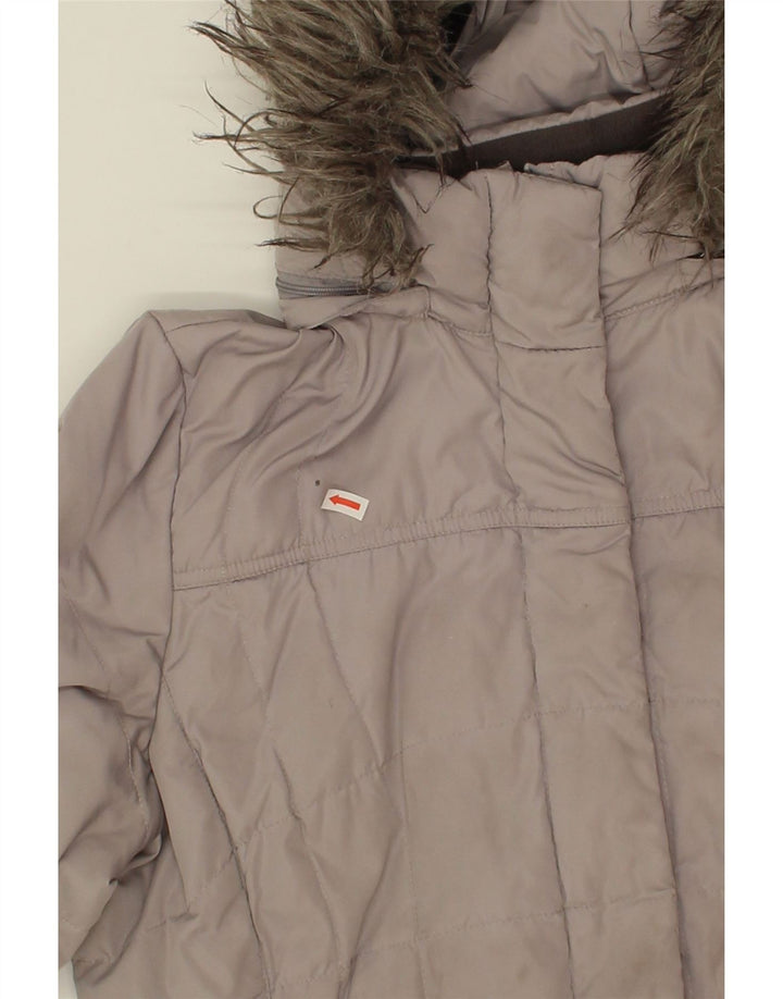 CALVIN KLEIN Womens Hooded Windbreaker Jacket UK 12 Medium Grey Polyester Vintage Calvin Klein and Second-Hand Calvin Klein from Messina Hembry 