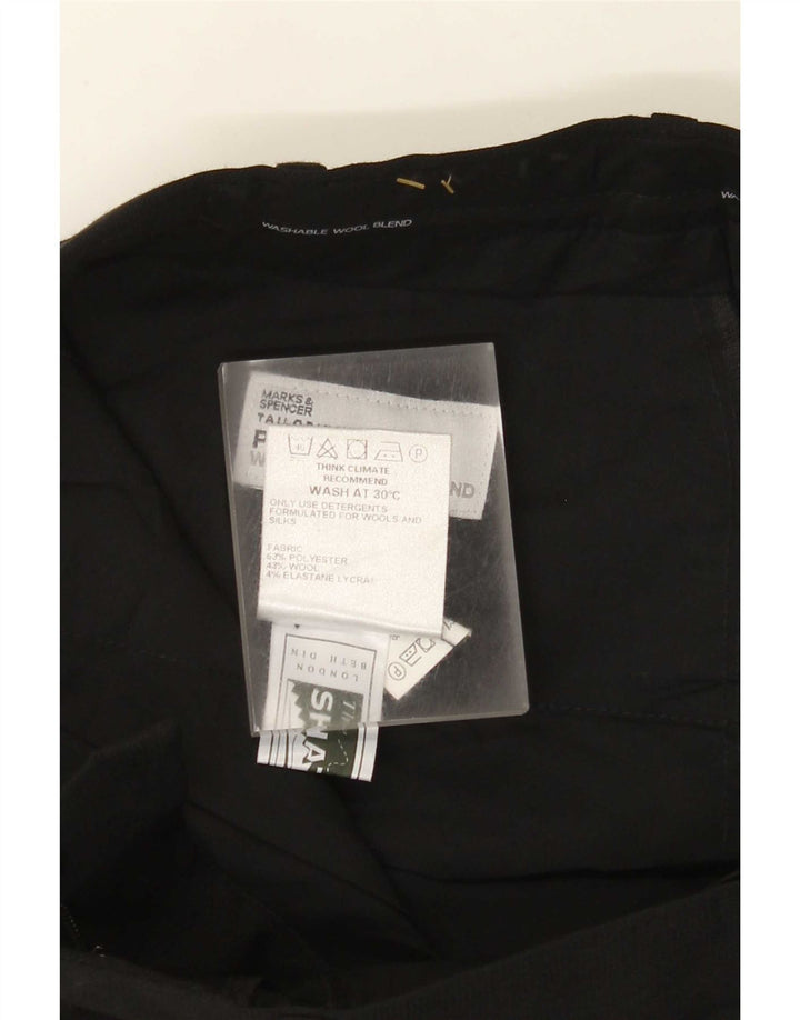 Marks & Spencer Pantalón de traje recto para hombre W30 L33 Poliéster negro
