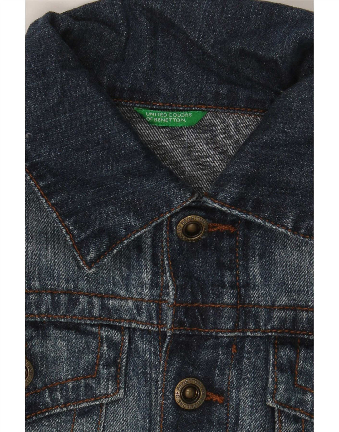 Chaqueta vaquera corta para mujer Benetton UK 40 Small Azul marino