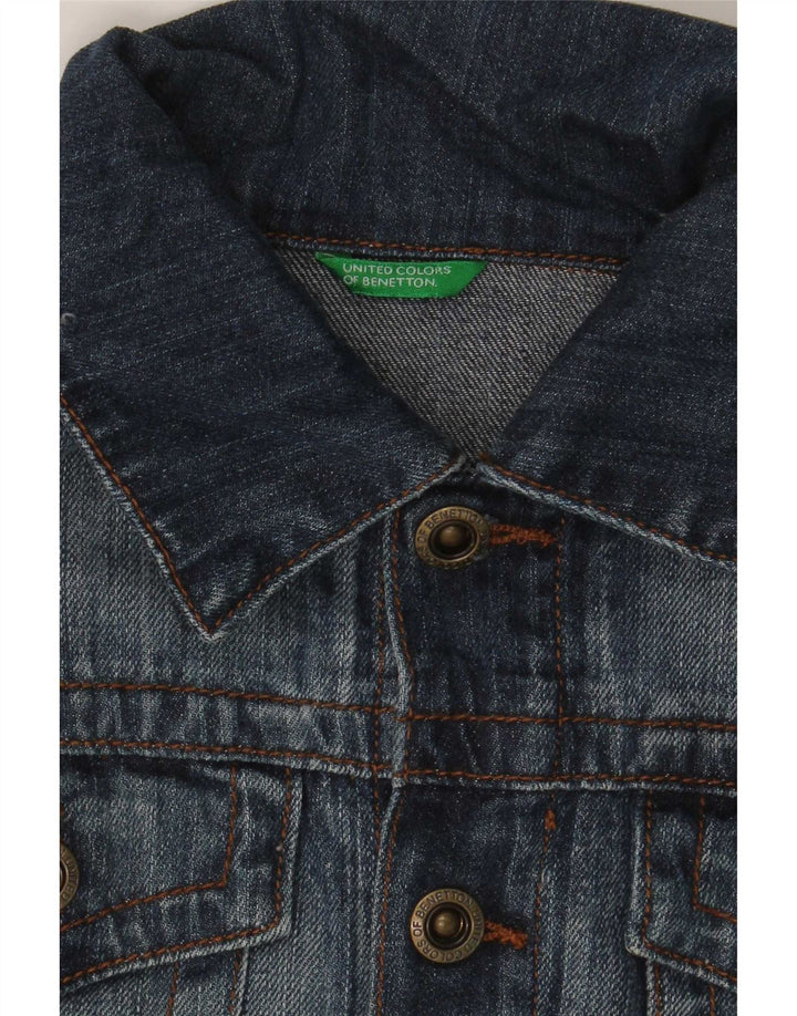 Chaqueta vaquera corta para mujer Benetton UK 40 Small Azul marino