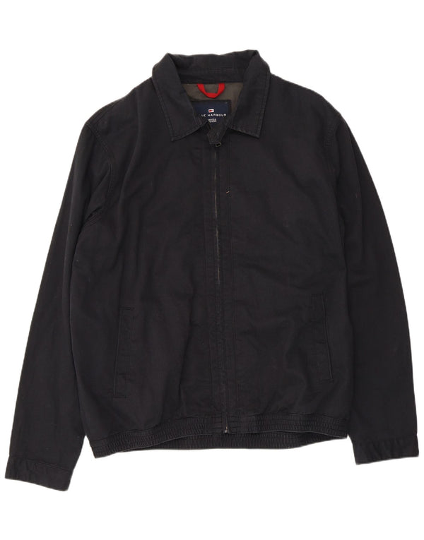 Marks & Spencer Chaqueta Bomber Azul Harbor para Hombre UK 40 Grande Algodón Negro
