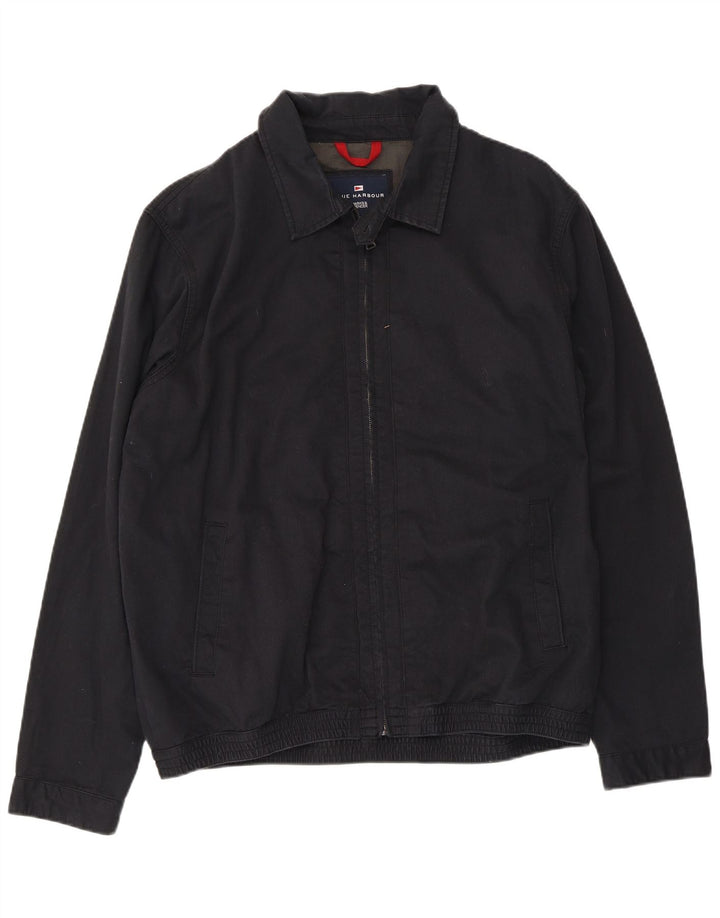 Marks & Spencer Chaqueta Bomber Azul Harbor para Hombre UK 40 Grande Algodón Negro