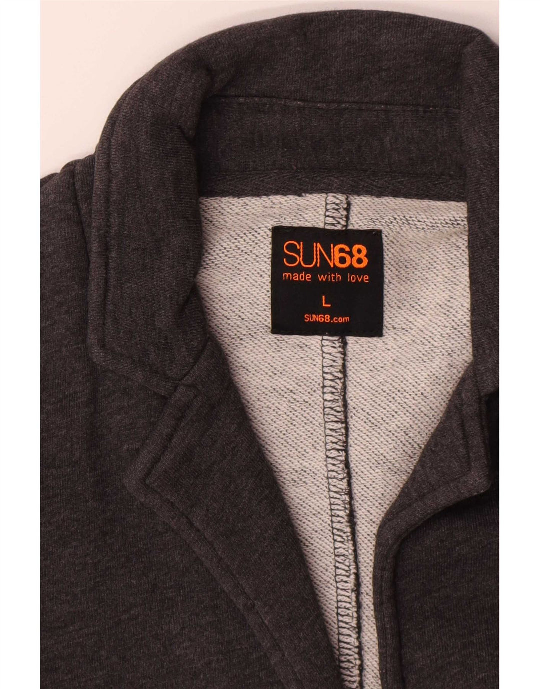 Sun68 Chaqueta tipo blazer de 2 botones para mujer UK 44 Grande Algodón gris