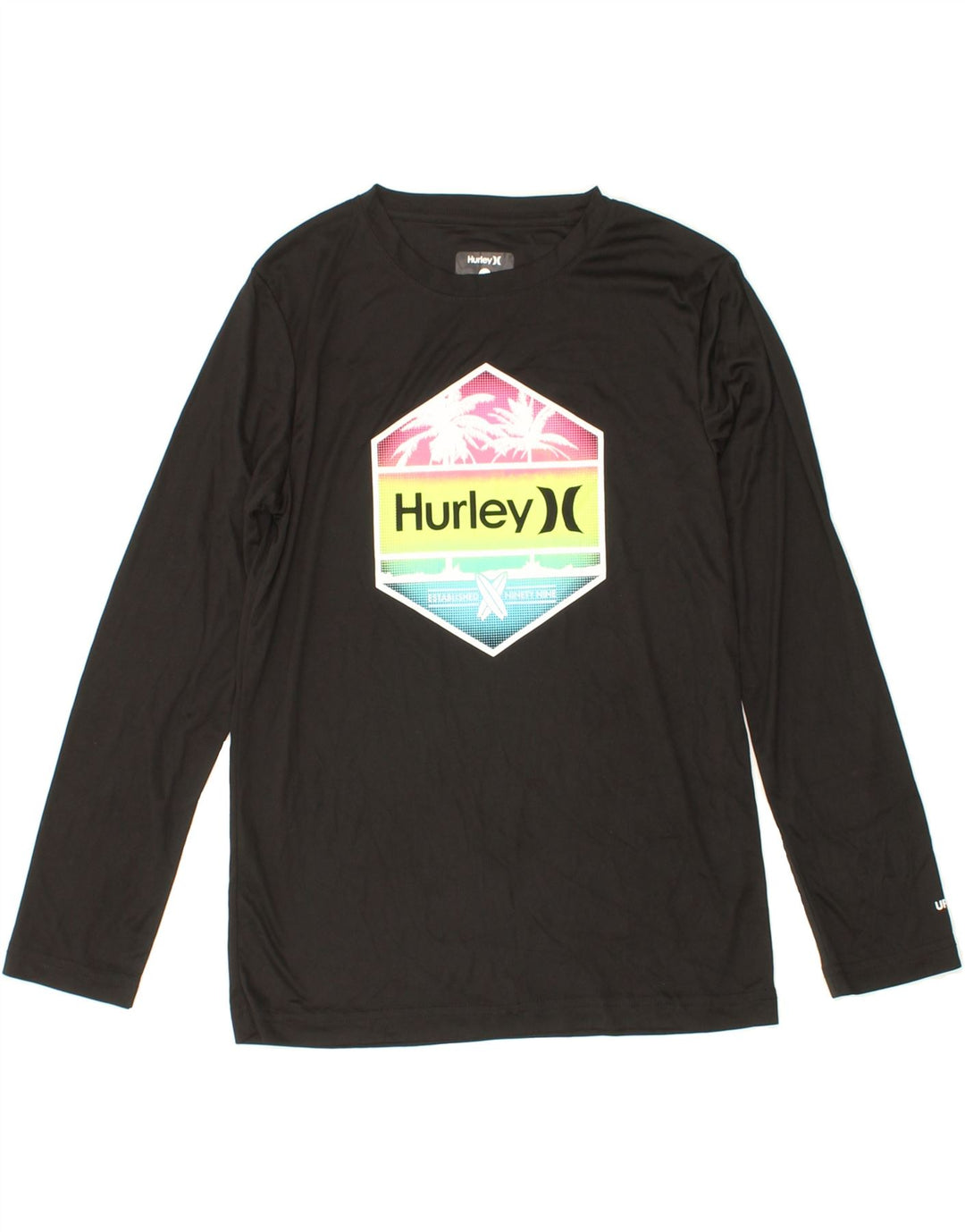 HURLEY Boys Graphic Top Long Sleeve 10-11 Years Black Polyester Vintage Hurley and Second-Hand Hurley from Messina Hembry 