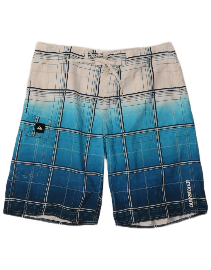 Quiksilver Bañador para Hombre Large Blue Check Poliéster
