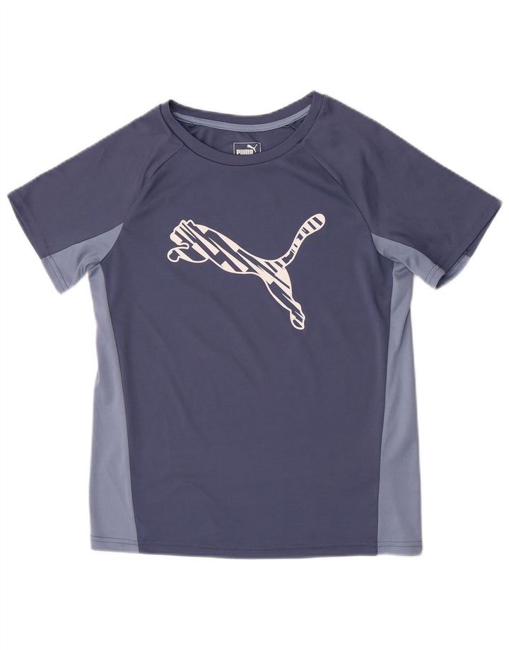 Puma - Camiseta gráfica para mujer (talla 40), color azul medio, poliéster