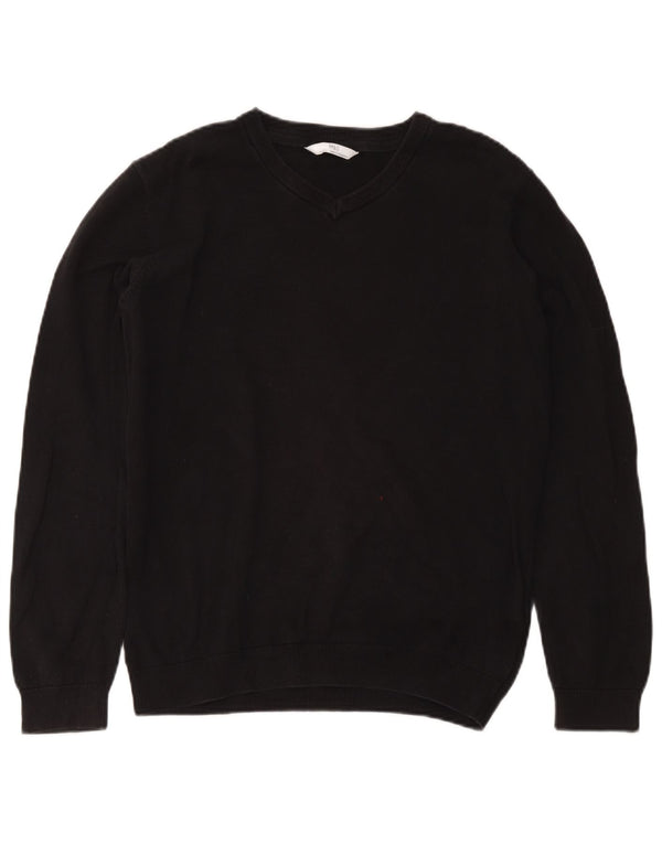 Marks & Spencer Jersey con cuello en V para niños 15-16 años Algodón negro