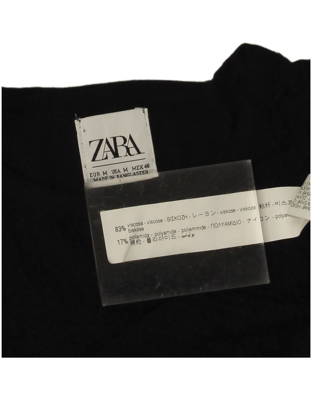 Zara Hombre Jersey Cuello Redondo Viscosa Azul Marino Medio